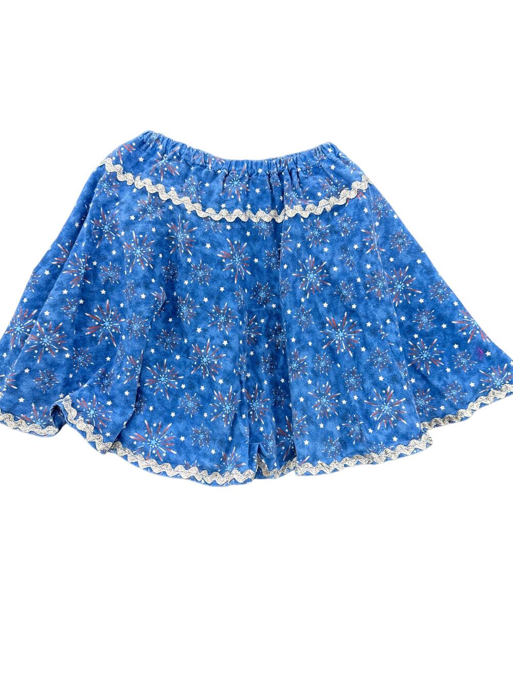 Unbranded Girls Blue Starburst Firework Print Pull-On Skirt Youth Size Small